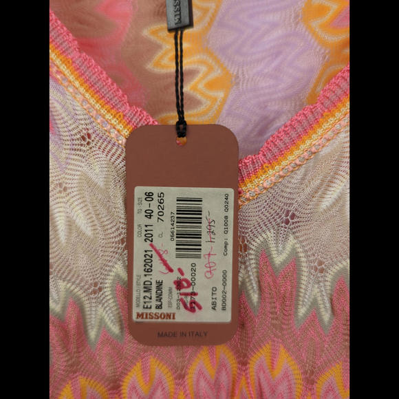 [SOLD] NWT MISSONI Women's Sz IT 40 US 6 Blandine Orange Pink Knit Dress Italy - Picture 4 of 12